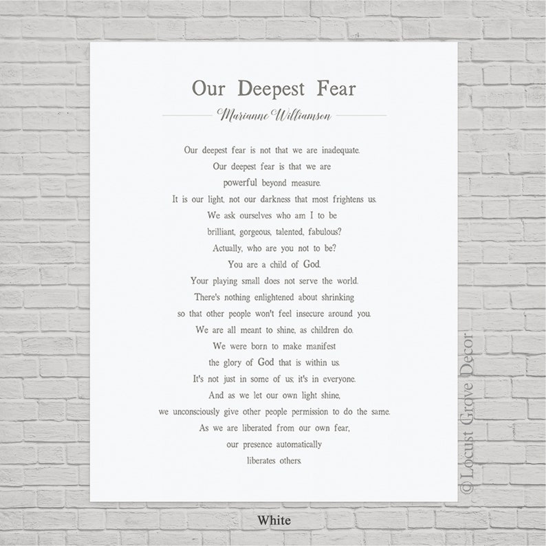 Our Deepest Fear metal print Our Deepest Fear poem by | Etsy