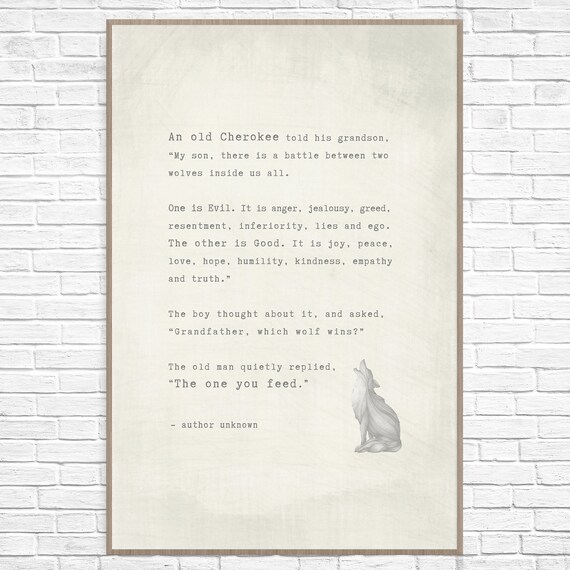 The One You Feed Large 24x36 Ready To Frame Art Print Etsy The One You Feed Large 24x36 Ready To Frame Art Print Etsy