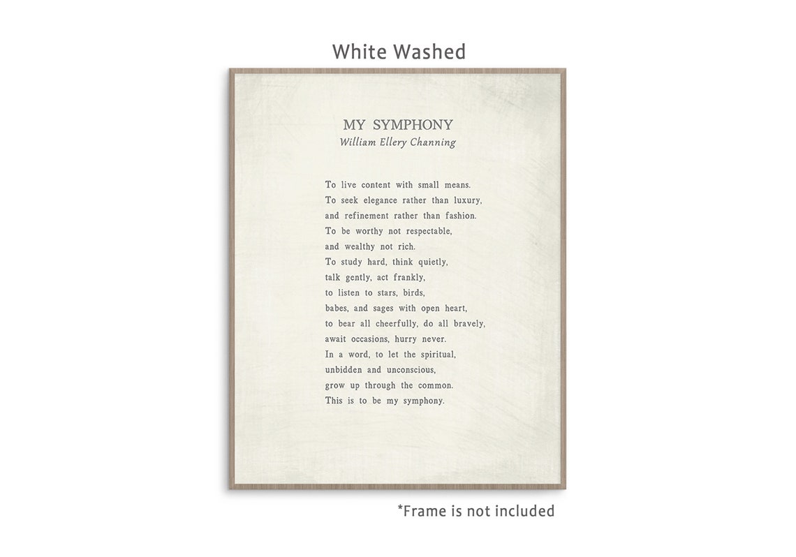 My Symphony Poem by William Ellery Channing Readytoframe Art Etsy