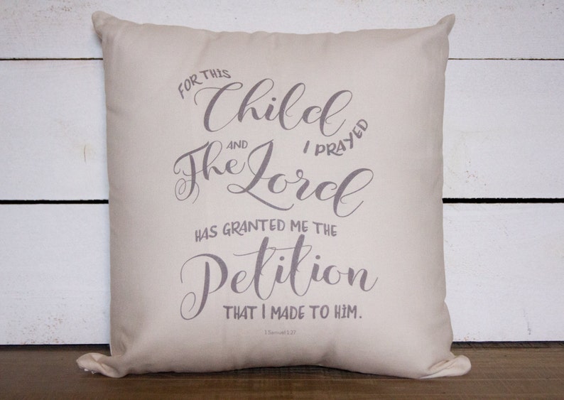 Scripture Pillow Bible Verse Pillow 1 Samuel 127 For This Etsy