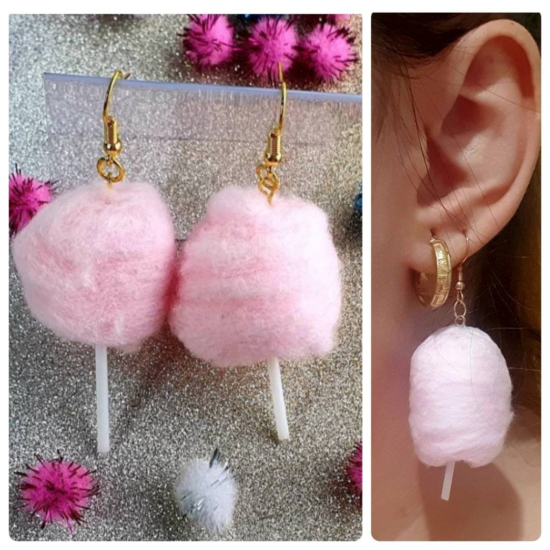 Cotton Candy Earrings 4 Colors Etsy