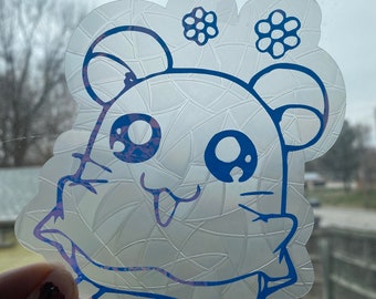 Hamtaro and friends Rainbow Making Window Decal/ Suncatcher/ Window Cling