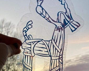 Yule Goat Rainbow Making Window Decal/ Suncatcher/ Window Cling