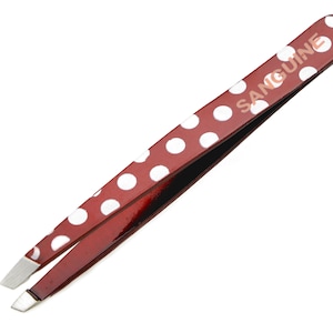 Polka Dot Eyebrow Tweezers: Slant Tip Hair Removal