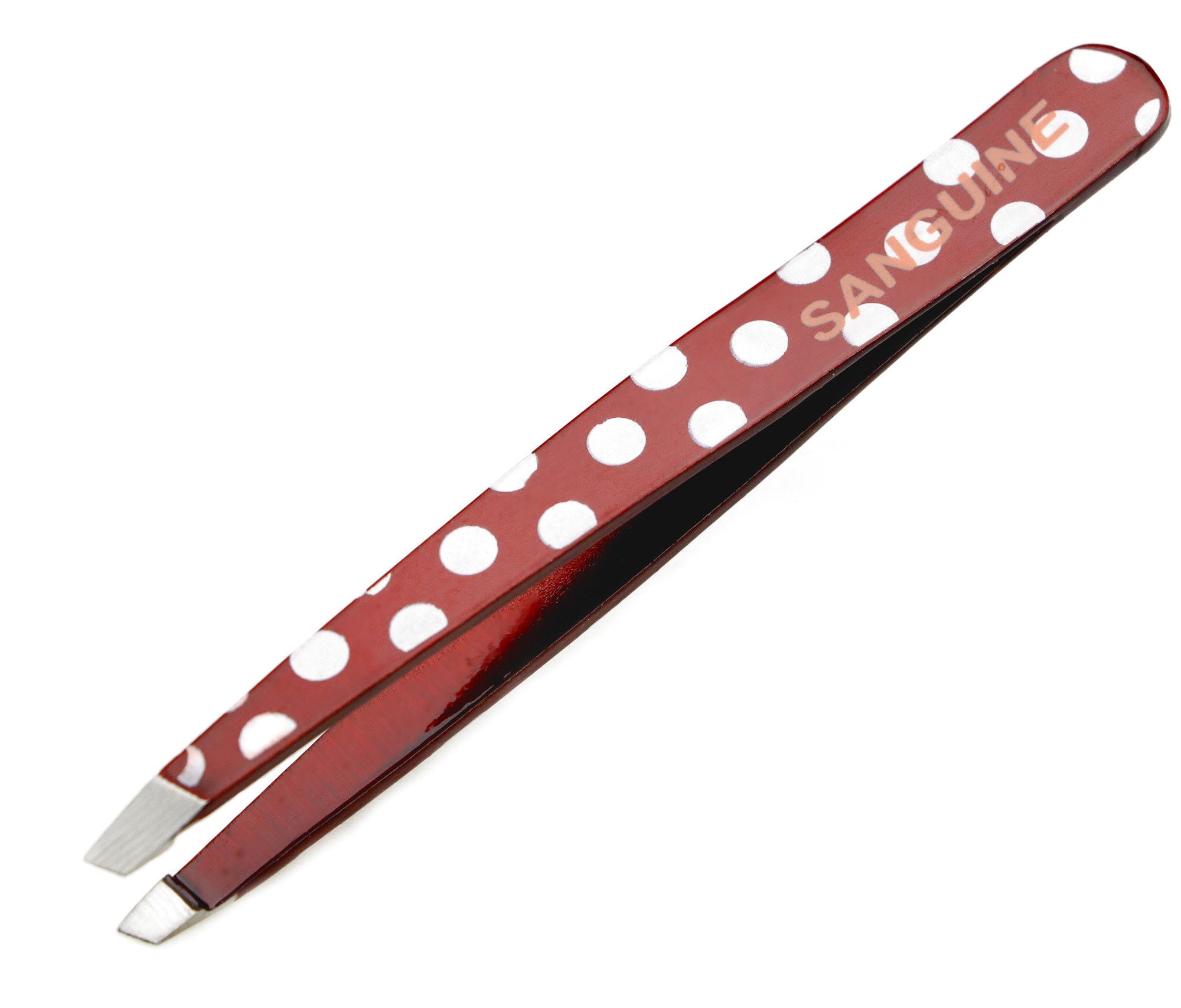 Professional Eyebrow Tweezers, Hair Tweezers, Beautiful Polka Design, 3