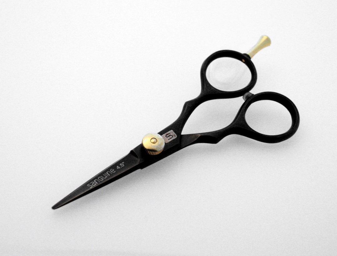 Professional Moustache Scissors and Beard Trimming Scissors, Extremely Sharp Black, With