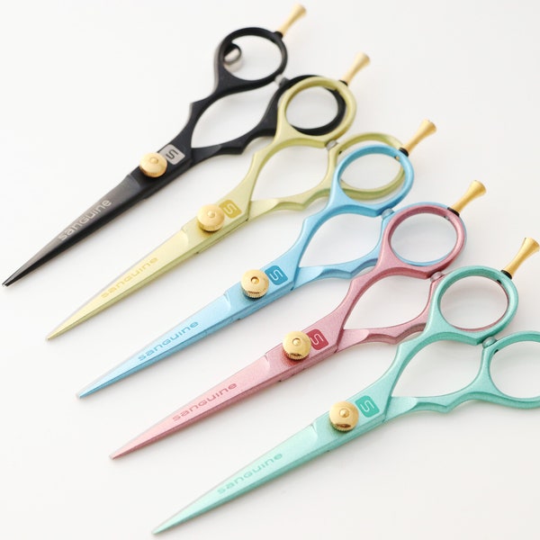 Sharp Hair Scissors, Hairdressing Scissors, Cut your Hair at Home - 8 Colours, with Presentation Case