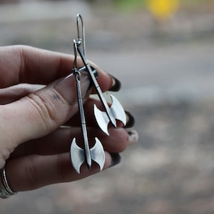 Dual Sided Battle Axe Earrings
