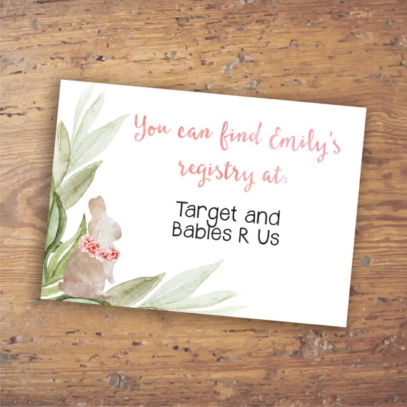 baby shower registry inserts