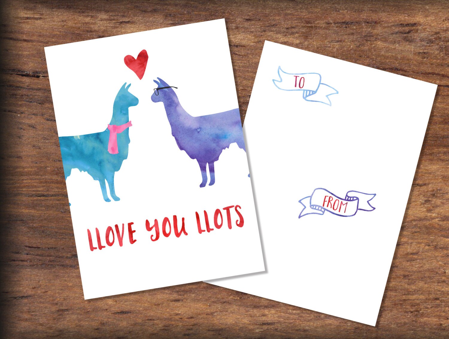 Printable Llama Valentine's Day Cards INSTANT DOWNLOAD | Etsy
