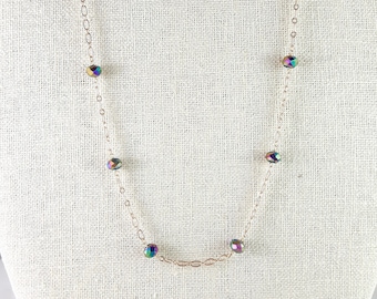 Nebula Multi-chrome Beaded Chain Short Necklace