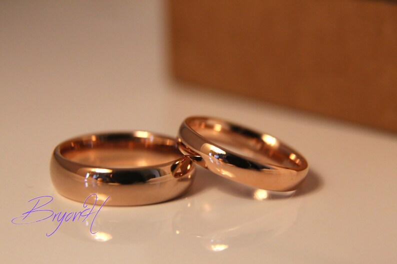 Rose Gold Tungsten Carbide Rings For Men And Women Rose Gold Etsy