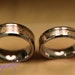 Tungsten Wedding bands set, Matching size Tungsten Wedding Ring, Inlay gold, Engraved ring promise wedding bands, His and Her promise rings