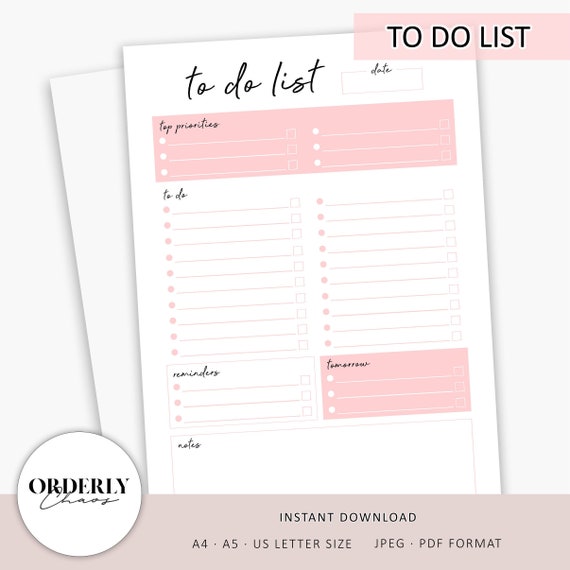A5 Planner Inserts - To Do Lists 