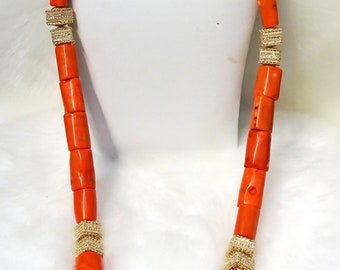 Men Traditional Groom Bride Coral African Nigerian Beads Necklace Bracelet Jewellery