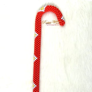 King Oba Kabiyesi Men Groom Bridal Coral Beaded Authority Staff Nigerian African Royal Style Staff