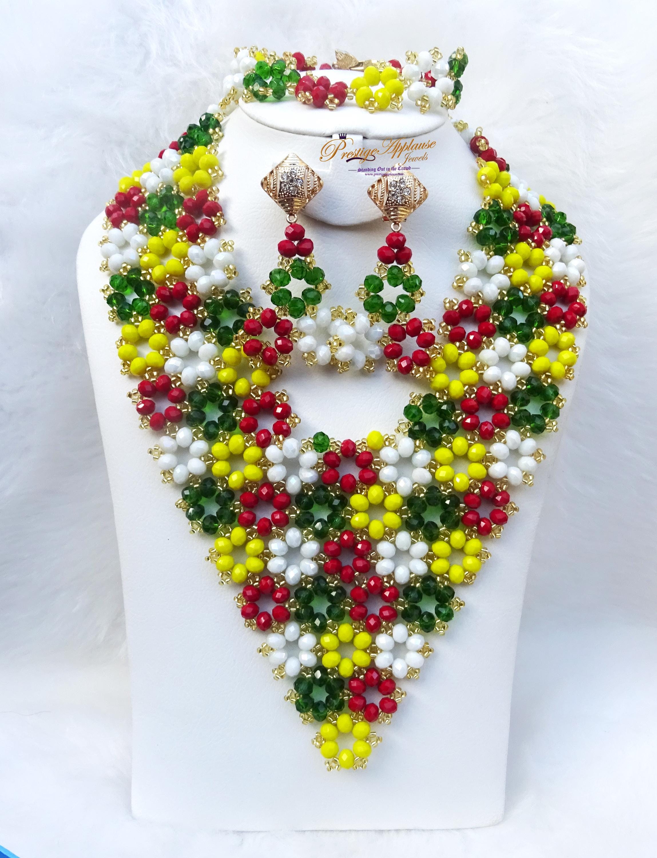 Mali Wedding Beads African Trade Jewelry Bridal Rainbow