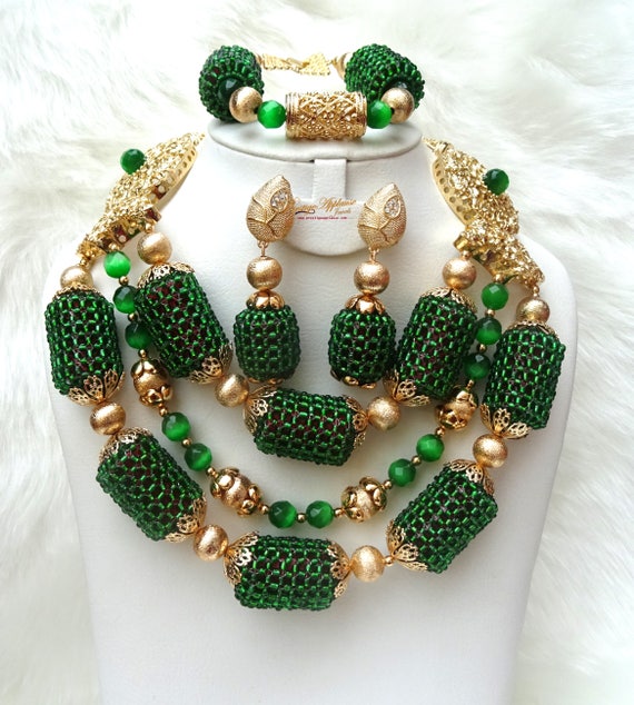 2 Layer Beaded Necklace Green Mix 2 Layer Beaded Necklace Green Mix