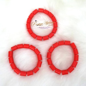 Traditional African Nigerian Edo Artificial Coral Bead Bracelet Jewellery Hand Accessories