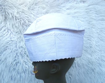 Plain White Orange Hat Royal Embroidery Designs Aso Oke Groom Fila Cap African Nigerian Hat For Men Groom Wedding Party