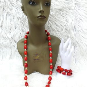 Edo Delta Igbo Bead Groom Men Women Unisex African Nigerian Traditional Beads Necklace Bracelet Jewellery Wedding Set Great as Gift
