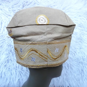 PrestigeApplause Champage Gold Latest Design Ade King Design Style Aso Oke Sego African Nigerian Men Fila Cap