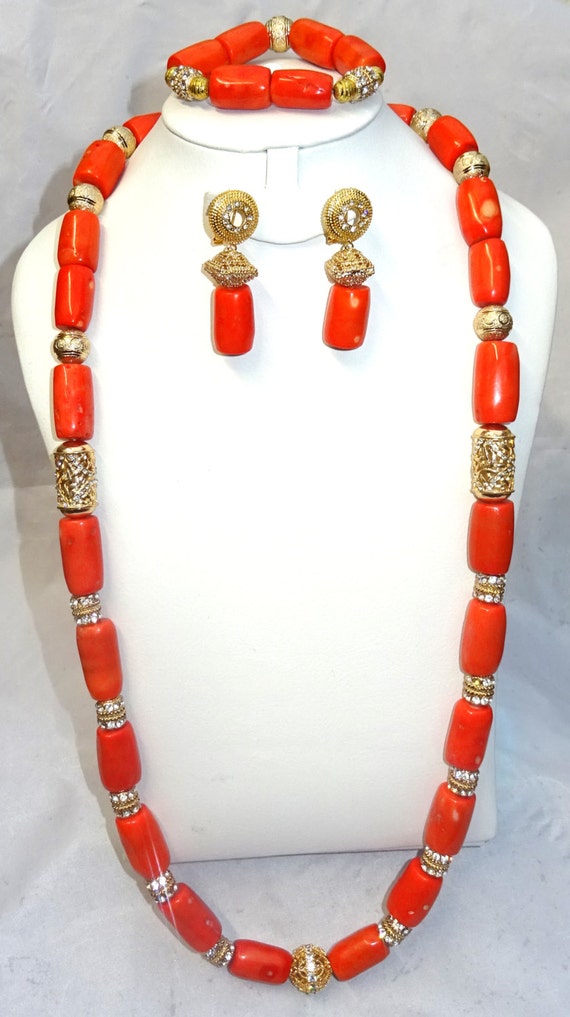 Buy Luxury Coral Beads Mix Accessories/africa Naija Jewelry /nigeria Luxury  Wedding/igbankwu /owambe Jewelry Online in India - Etsy
