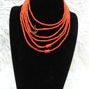 Multi Layers Coral Beads Necklace Jewellery - African Nigerian Coral Necklace