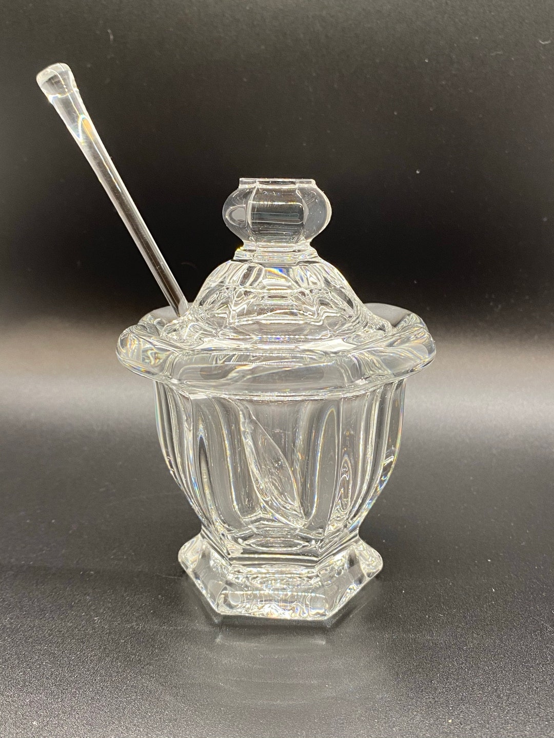 Vintage Baccarat Crystal bretagne 3pc. Mustard Jar Etsy