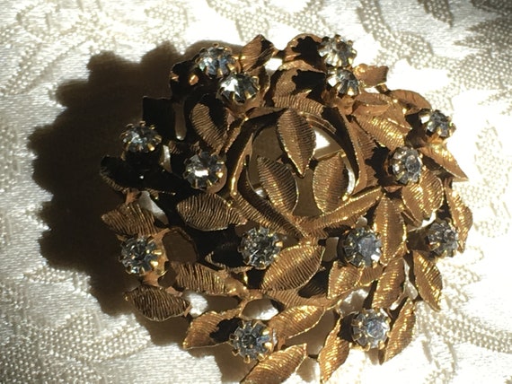 Vintage "Goldette" 3 pc. Brooch & Earring Set - image 6