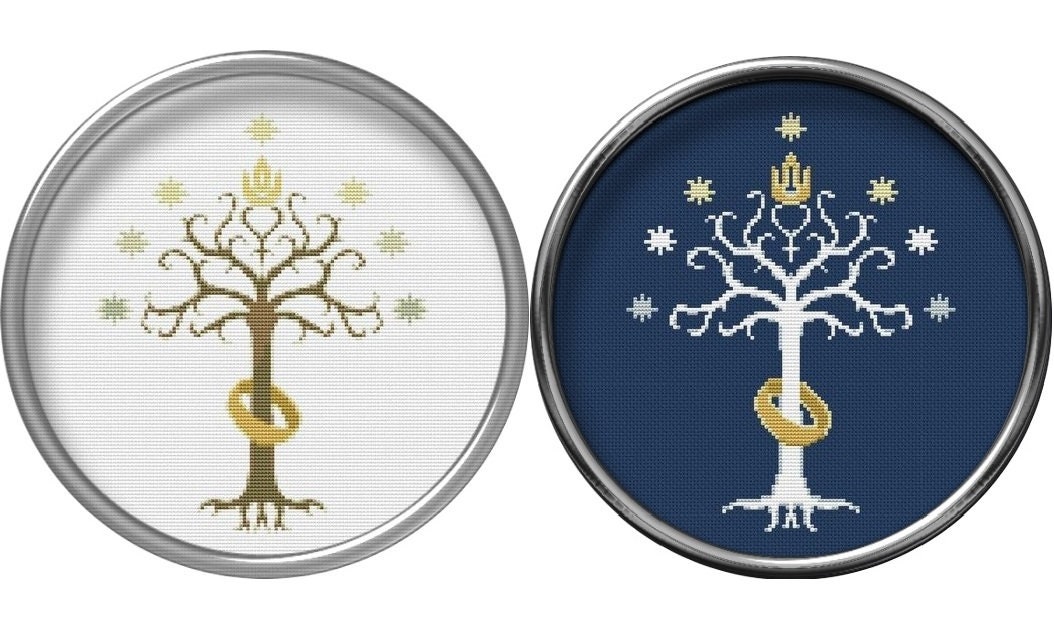 LOTR Tree of Gondor Cross Stitch Pattern Lord of the Rings Etsy