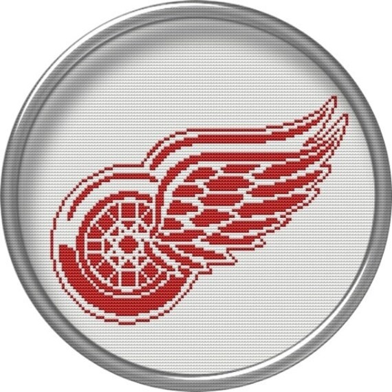 Cross stitch pattern Detroit Red Wings crest American Ice | Etsy
