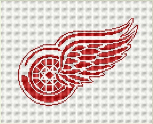 Cross stitch pattern Detroit Red Wings crest American Ice | Etsy
