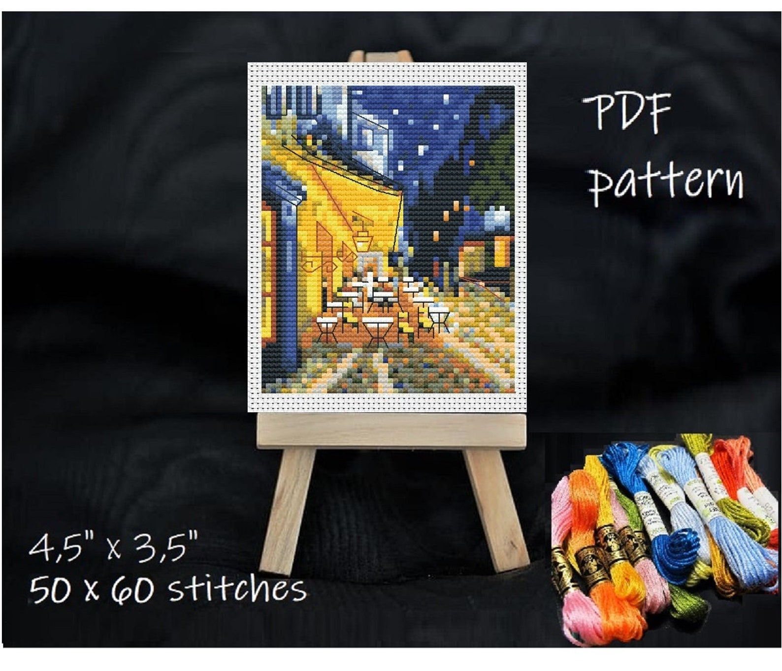 Van Gogh Mini Cross Stitch Pattern Vincent Van Gogh Painting Etsy