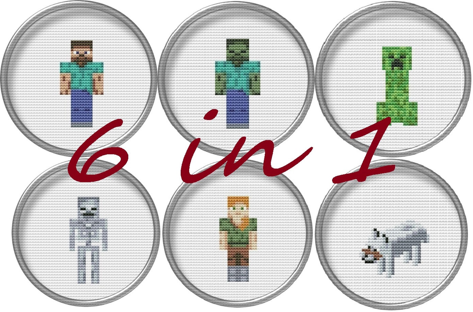 Cross stitch pattern Inspired Minecraft characters Pixel Etsy