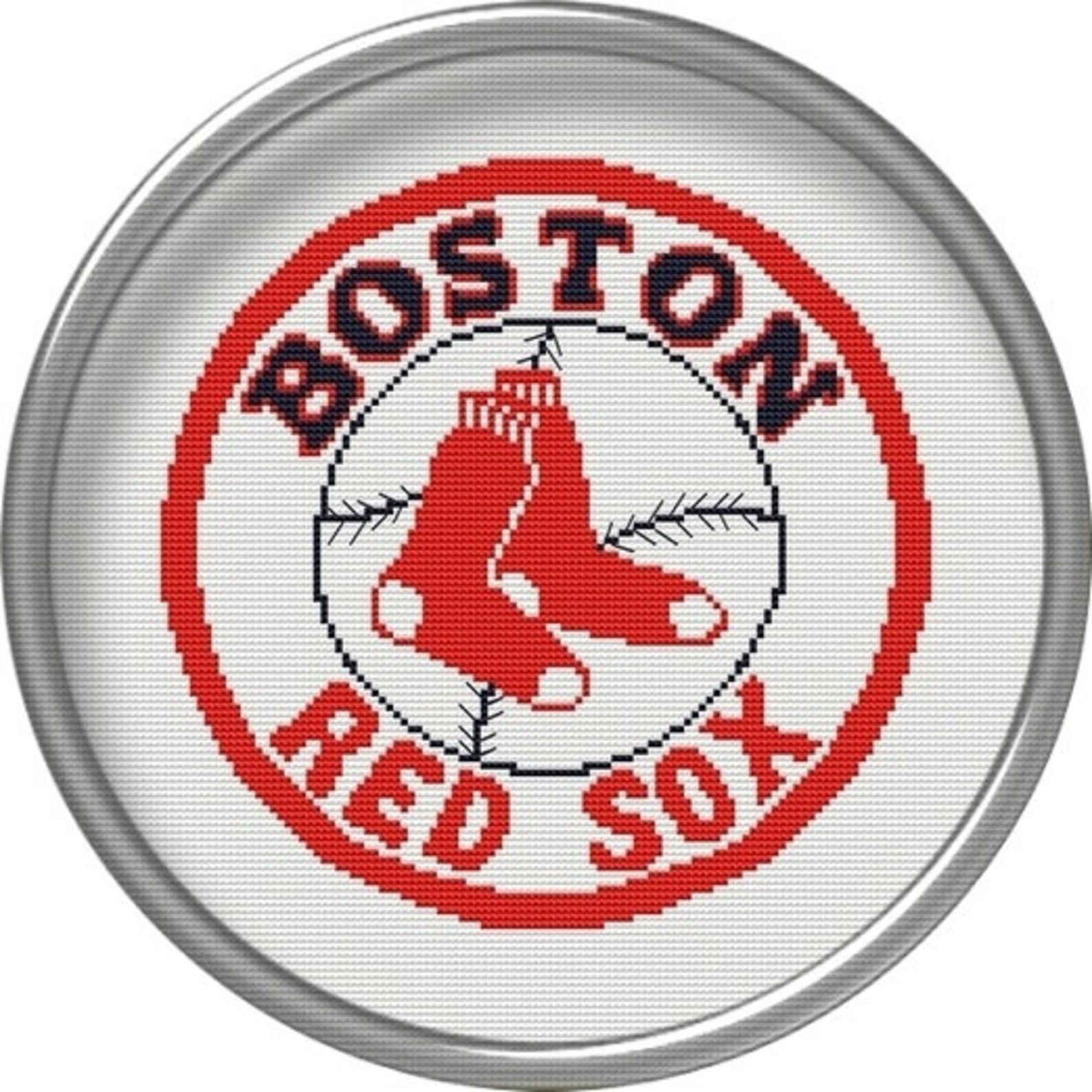 Cross stitch pattern Boston Red Sox Logo American baseball Etsy
