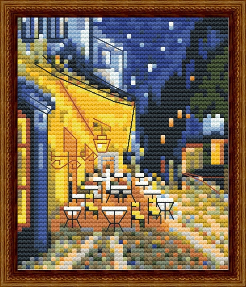 Van Gogh Mini Cross Stitch Pattern Vincent Van Gogh Painting Etsy