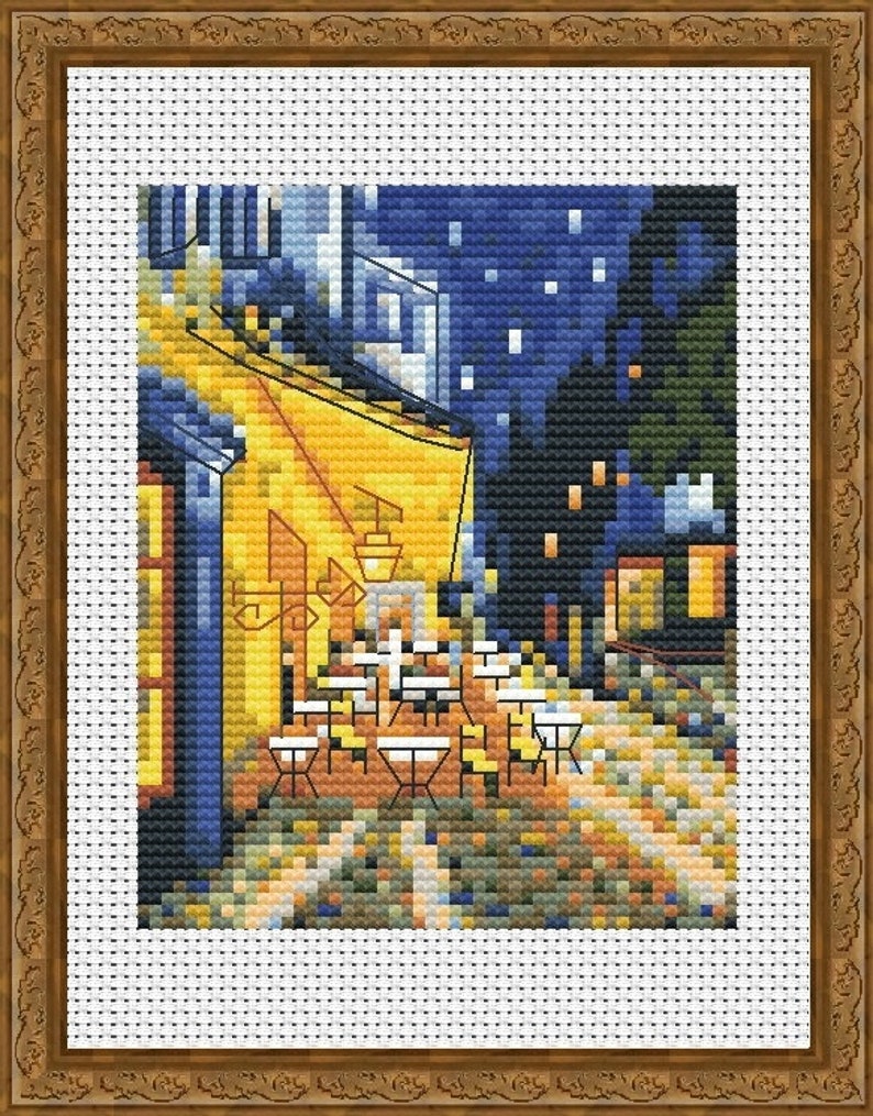 Van Gogh Mini Cross Stitch Pattern Vincent Van Gogh Painting Etsy