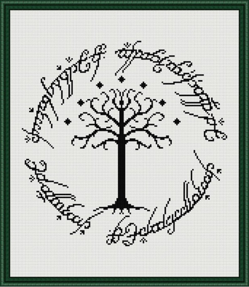 LOTR Tree of Gondor Cross Stitch Pattern Lord of the Rings Etsy