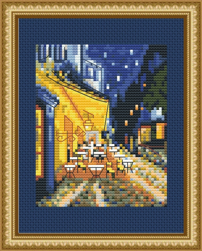 Van Gogh Mini Cross Stitch Pattern Vincent Van Gogh Painting Etsy