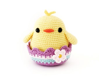 Spring Chick Crochet PATTERN, Easter Chick Pattern, Spring Decor, Amigurumi Chick, Crochet Toy, Crochet Chick Pattern, Easter Decor