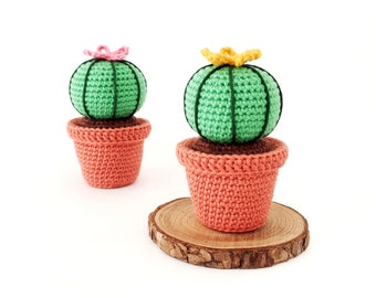 Crochet Cactus PATTERN, Crochet Barrel Cactus, Crochet Cacti, Crochet Home Decor, Crochet Plant Lover Gift Idea, Crochet Plant Pattern