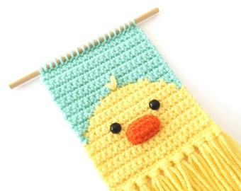 Mini Chick Wall Hanging PATTERN, Crochet Chick Wall Hanging, Crochet Wall Hanging Pattern