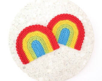 Rainbow Coaster PATTERN, Crochet Rainbow Coaster, Crochet Coaster Pattern