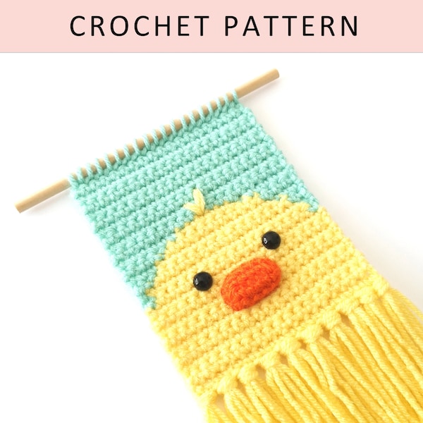 Mini Chick Wall Hanging PATTERN, Crochet Chick Wall Hanging, Crochet Wall Hanging Pattern