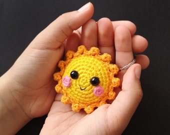 Sun Keychain Crochet Pattern, Crochet Sun, Amigurumi Pattern, Crochet Accessory, Teacher Gift Idea