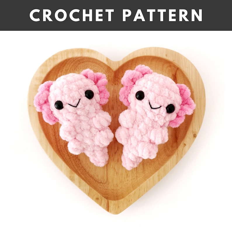 No-Sew Axolotl Crochet PATTERN, No Sew Crochet Amigurumi Pattern, Crochet Axolotl Plush, Small Crochet Animal, Axolotl Amigurumi Pattern image 3
