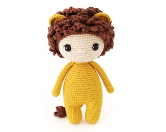 Leo the Lion Boy Crochet PATTERN, Crochet Lion, Amigurumi Doll, Crochet Doll Pattern, Animal Pattern, Crochet Lion Doll, Leo Star Sign Gift