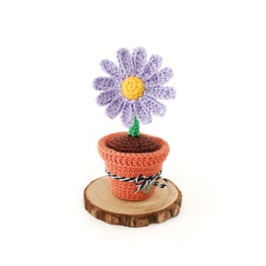 No-Sew Crochet Flower Pot PATTERN, Amigurumi Flower, No-sew Pattern, Crochet Home Decor, Teacher Gift Idea image 5