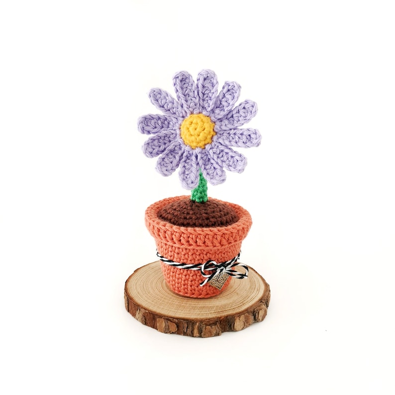 No-Sew Crochet Flower Pot PATTERN, Amigurumi Flower, No-sew Pattern, Crochet Home Decor, Teacher Gift Idea image 5